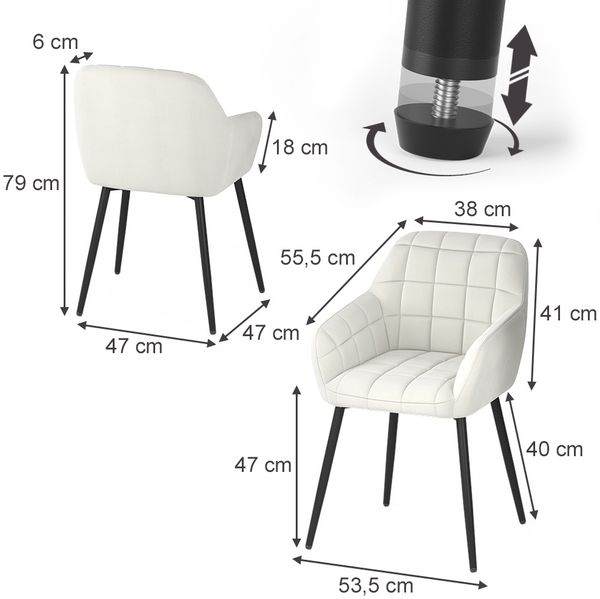 Esszimmerstuhl Relio Beige 53.5 x 55.5 cm Vicco Bild 2