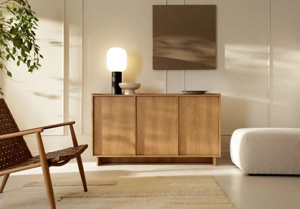 yourhouse24 Sideboard Kommode YASUMI (147 cm) – Eiche Carmel (Japandi)