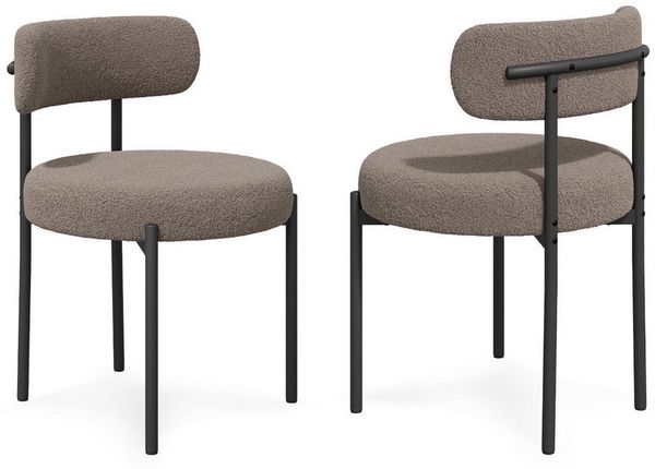 HawthyHome Esszimmerstuhl Runder Polsterstuhl mit Metallgestell, Wohnzimmerstuhl, Küchenstuhl (2 St), 2er Set