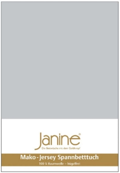 Janine Mako Jersey Spannbetttuch Bettlaken 140-160x200 cm OVP 5007 18 silber