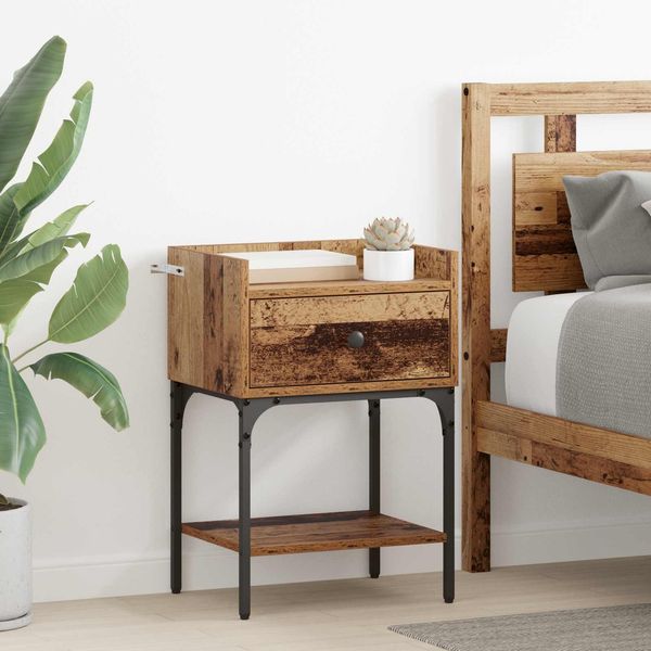 vidaXL Nachttisch mit Schubladen Altholz 40 x 29 x 60 cm Holzwerkstoff 881826
