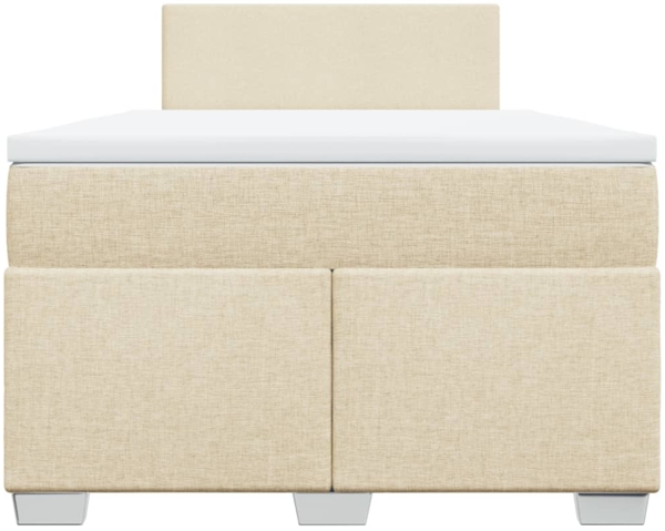 vidaXL Boxspringbett mit Matratze Creme 120x200 cm Stoff 3285853 Bild 3