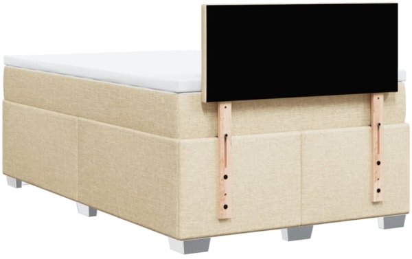 vidaXL Boxspringbett mit Matratze Creme 120x200 cm Stoff 3285853 Bild 5