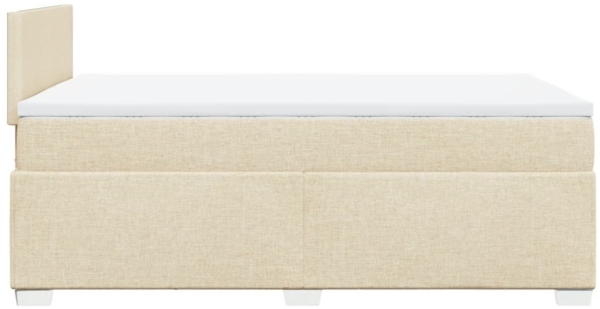 vidaXL Boxspringbett mit Matratze Creme 120x200 cm Stoff 3285853 Bild 4