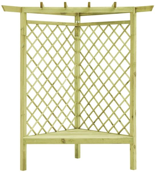 vidaXL Eckpergola mit Bank 130×130×197 cm Kiefernholz Imprägniert 49029 Bild 2