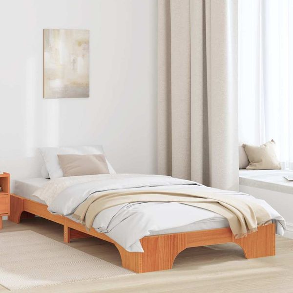 vidaXL Bettrahmen Wachsbraun 80 x 200 cm Massives Kiefernholz 872883