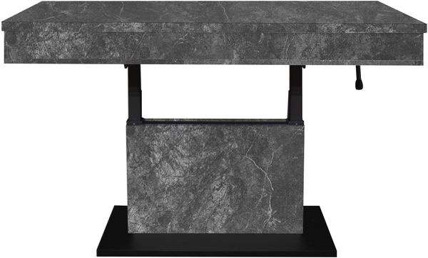 Couchtisch >Lift< höhenverstellbar, keramik optik grau / schwarz - 110x58/77x60 (BxHxT)