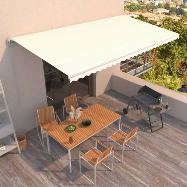 vidaXL Markise Manuell Einziehbar 600x350 cm Creme 3069037