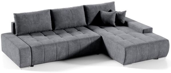 Beautysofa Ecksofa DRACO L mit Schlaffunktion und Bettkasten, Liegefläche 215 × 140 cm, modernes Schlafsofa mit Ottomane links oder rechts