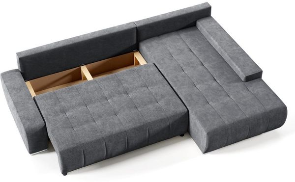 Beautysofa Ecksofa DRACO L mit Schlaffunktion und Bettkasten, Liegefläche 215 × 140 cm, modernes Schlafsofa mit Ottomane links oder rechts Bild 3