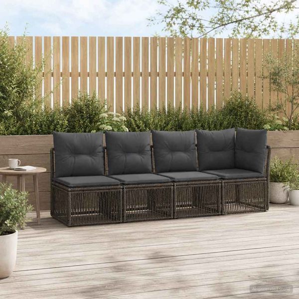 vidaXL 4-Sitzer Sofa mit linker Armlehne 4 pcs 4-Sitzanzahl Grau 42026717
