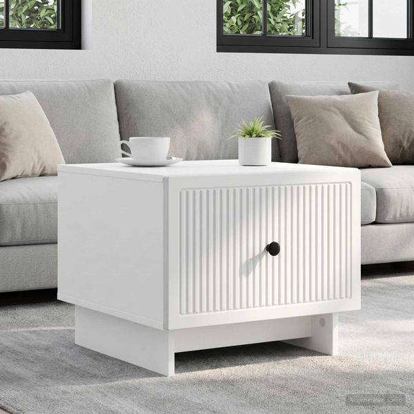 vidaXL Couchtisch mit Schubladen Weiß 49 x 50 x 40 cm Holzwerkstoff 894045