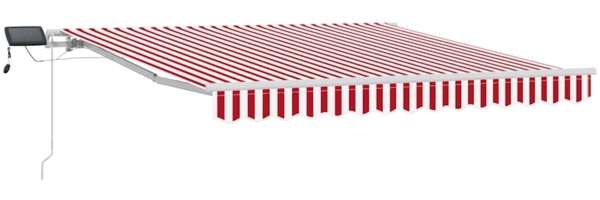 vidaXL Einziehbare Markise Rot und Weiß 300 x 250 cm Stoff und Stahl 3329980