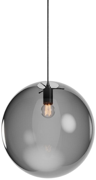 s.luce Orb Glaskugel Hängeleuchte Schwarz, Rauch Ø 40cm