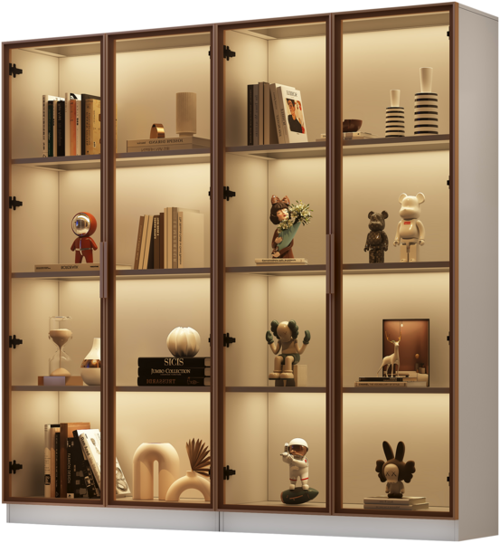 Merax 2er-Set Weiß glasvitrinen mit 16-farbiger LED-Beleuchtung, Vitrine mit Flügeltüren und beweglichen Einlegeböden, 80*40*160 cm (einzeln), Hochschrank für Wohnzimmer, freistehender Schrank, Badezimmersch Bild 10