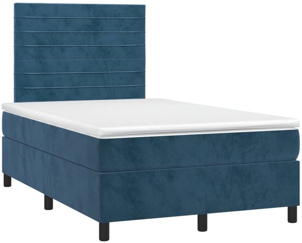 Boxspringbett mit Matratze & LED Samt Dunkelblau 120x200 cm Bild 3