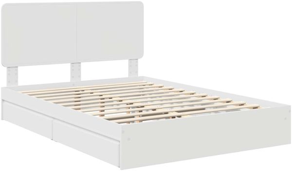vidaXL Aufbewahrungsbett mit Kopfteil Weiß 160 x 200 cm Holzwerkstoff 3412665 Bild 4