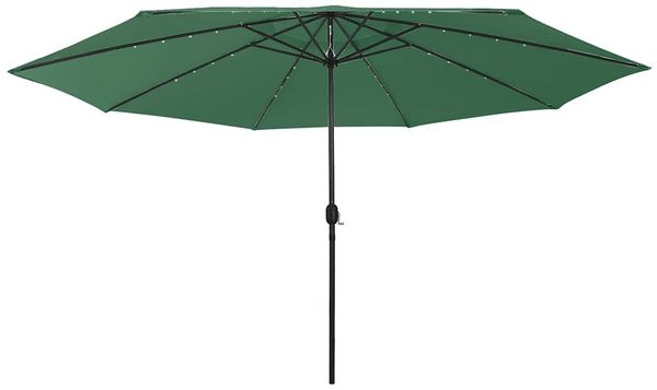 vidaXL Sonnenschirm mit LED-Beleuchtung 400 cm Grün 312531