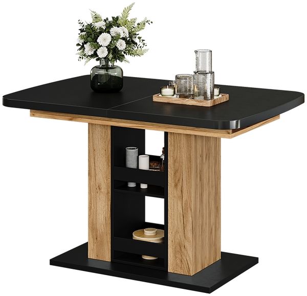 Esstisch Fenaro Schwarz/Goldkraft Eiche 120-160 x 80 cm Vicco Bild 6