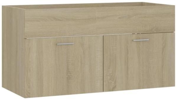 vidaXL Waschbeckenunterschrank Sonoma-Eiche 90x38,5x46cm Holzwerkstoff 804668