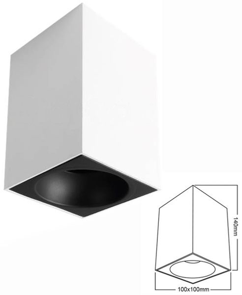Eckige Deckenleuchte SPOTLIGHT eckig Aufbaustrahler Aufbauleuchte Downlight Deckenlampe Deckenspot ohne Leuchtmittel mit GU10 Fassung Bild 2
