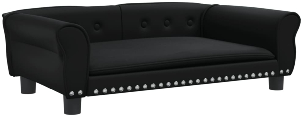 vidaXL Hundebett, Kunstleder, Schwarz, 95 x 55 x 30 cm