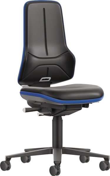 Arbeitsdrehstuhl Rl. Kunstlederpolster schwarz blau 470-640mm BIMOS ""