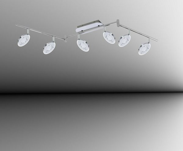 TRANGO LED Deckenstrahler, 6-flammig 2002-068 LED Wohnzimmer Lampe OLI in Chrom-Optik inkl. 6x 5 Watt LED Modul I Deckenlampe I Deckenstrahler I Deckenleuchte, Schlafzimmer-Leuchte schwenkbar und drehbar