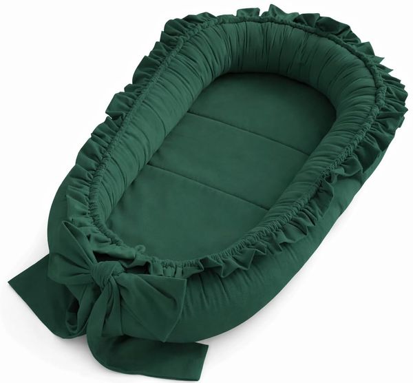 Babynestchen Neugeborene – Babynest Velvet – Nestchen Baby für Babybett & Kinderbett – Babykokon Tragbar – OEKO-TEX zertifiziert – Zubehör Babybett – Flaschen-Velvet