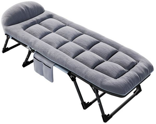 JEOBEST Feldbett Campingbett klappbar mit Nackenkissen, Sonnenliege Feldbett (1-St. 1 Klappbett) Garten Camping Angeln Festival Reise