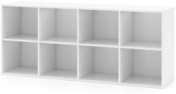 COSTWAY Bücherregal, Bücherschrank mit 8 Fächern 121,5x29x61cm