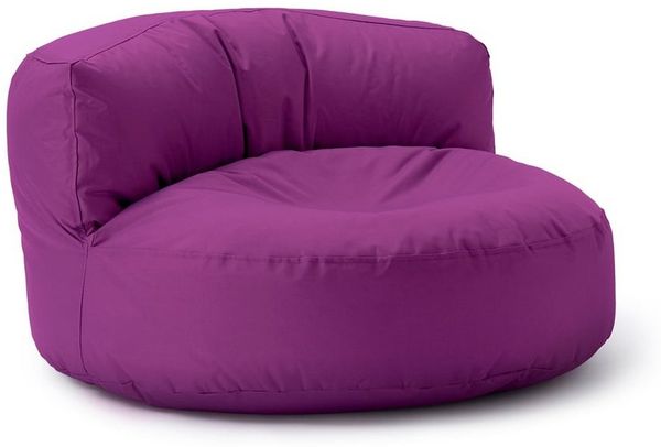 Lumaland runde Outdoor Sitzsack-Lounge, Polyester, Lila, 90 x 50 cm, 320 l