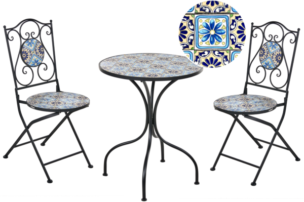 Bistro Set klappbar AGGIUS Metall Schwarz