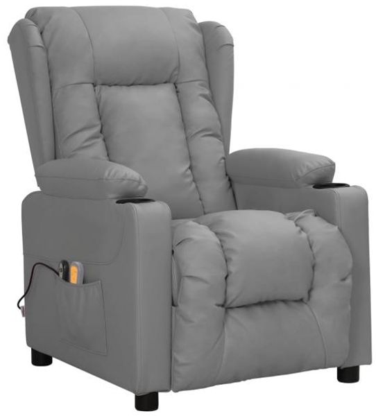 vidaXL Elektrischer Massagesessel Grau Kunstleder [3098812]