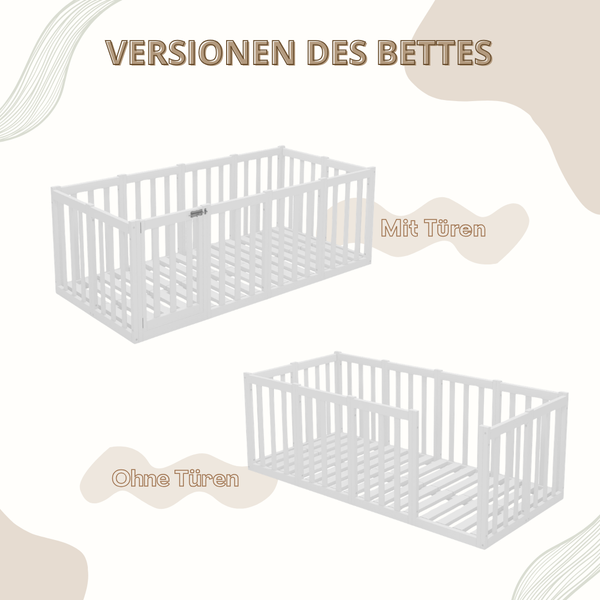 Crazy Pine 'Crazy John' Kinderbett mit hohem Rausfallschutz 73 cm, Holz, Weiß, 120x200 cm Bild 7