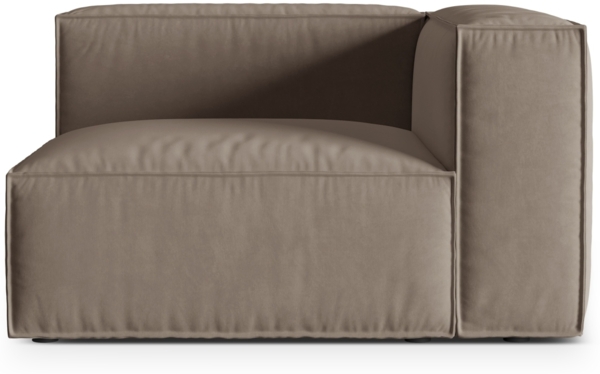 Micadoni Eckmodul Groß Nuria 1-Sitzer Rechts Samt Warmes Grau