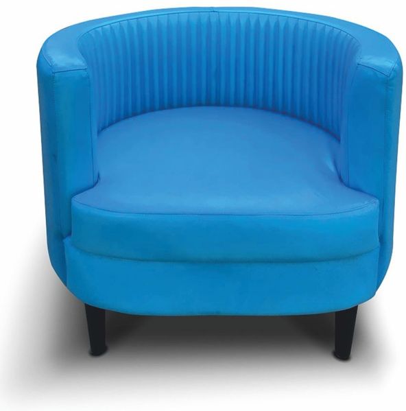 Casa Padrino Luxus Leder Sessel Blau / Schwarz - Wohnzimmer Echtleder Möbel