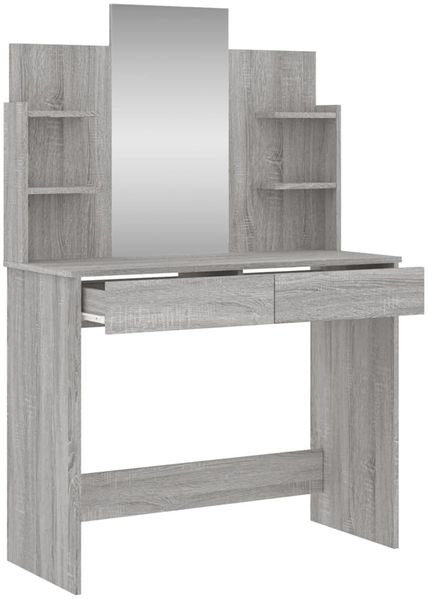 vidaXL Schminktisch mit Spiegel Grau Sonoma 96x39x142 cm 837580 Bild 5