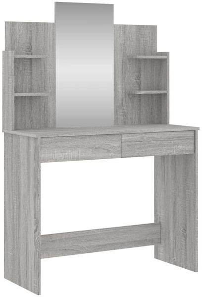vidaXL Schminktisch mit Spiegel Grau Sonoma 96x39x142 cm 837580 Bild 2