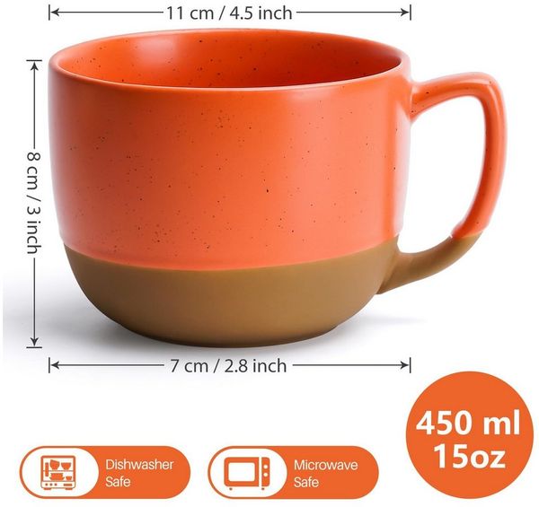 MiaMio Tasse Kaffeetassen Set Aura Kollektion (4 x 450 ml), 4-tlg.