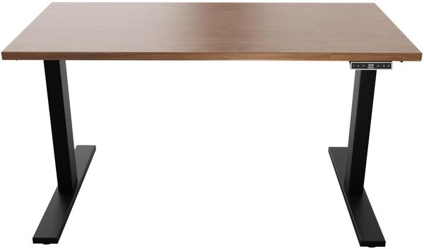 Höhenverstellbarer Schreibtisch E-WonderTech, EWT2514068333008, Platte 008 Lincoln wallnuss, Gestell 333 schwarz, H 630-1280 x B 1400 x T 800