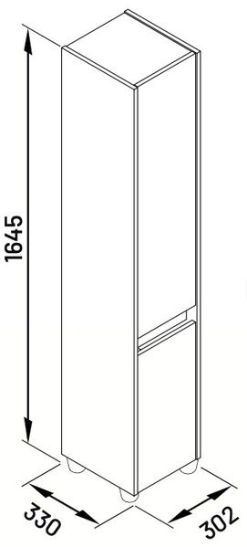 VCM Badmöbel Hochschrank Cosila 921828 Anthrazit / Honig-Eiche H. 165 x B. 30 x T. 33 cm
