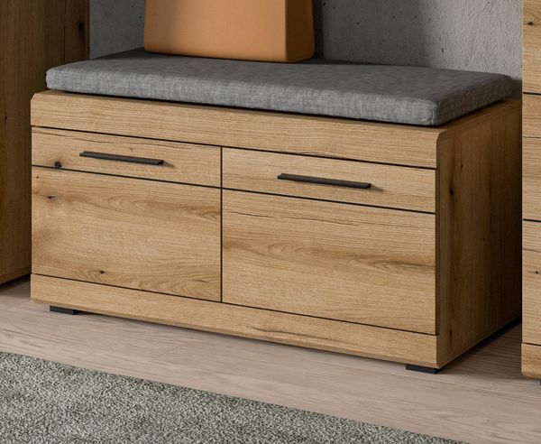 Inn. Furn Schuhbank Shawn (Garderobenbank in Evoke Eiche Dekor, 2-türig, 90 x 44 cm), mit 4 Fächern
