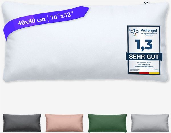 Wolkenfeld Kissenbezug Mikrofaser Kissenbezug - Allergiker Kopfkissenbezug - unfassbar weich, Größe 80x80, 40x80 und 70x90 cm I versteckter Reißverschluss