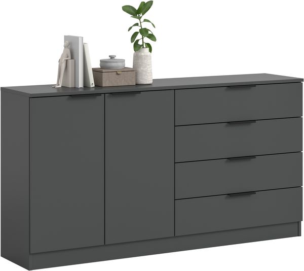 Kommode (B/H/T: 148x80x35 cm) in anthrazit