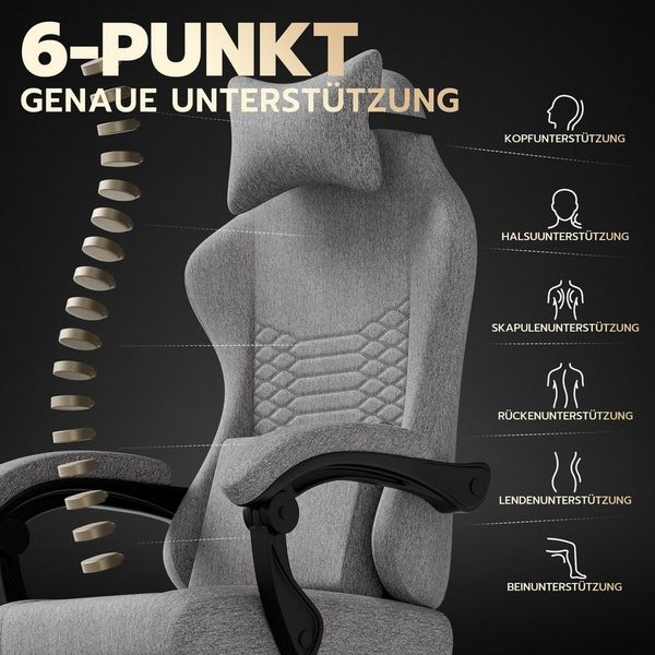 BlingBin Gaming-Stuhl Massage Gaming Sessel mit Fußstütze, PC Stuhl Gamer Stuhl Bürostuhl (1er Set, 1 St), Ergonomisches Design, verstellbare Armlehnen und Rückenlehne