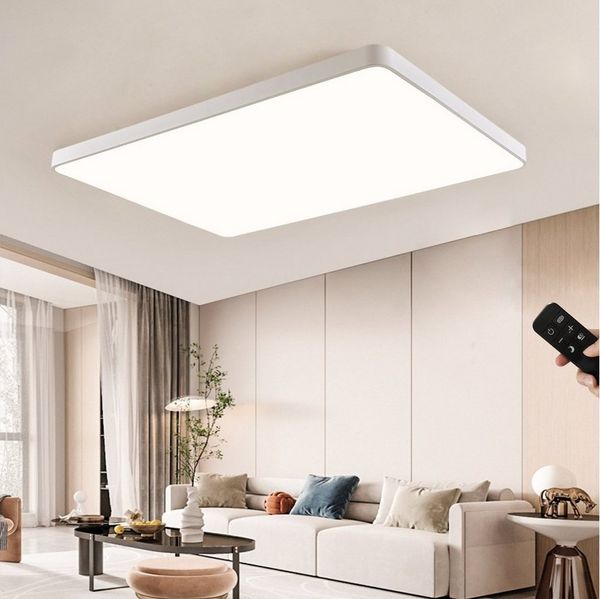 JDONG LED Deckenleuchte dimmbar mit Fernbedienung Rechteckig Weiß/Schwarz 65*43*5CM, LED fest integriert, Deckenlampe 72W, für Wohnzimmer Schlafzimmer Esszimmer Arbeitszimmer Balkon Büro