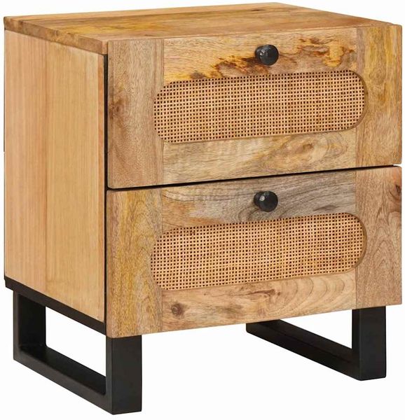 vidaXL Nachttisch Natur 40 x 33 x 46 cm Massivholz Mango 4018042