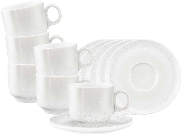 Seltmann Weiden Sento Home Cappuccinotasse mit Untertasse 300 ml 6er Set - Aura white