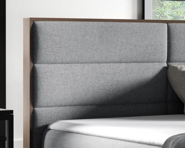 Boxspringbett Bett LAMBROS 140x220cm Lancelot Eiche Stoff Braun inkl. Bettkasten Bild 3